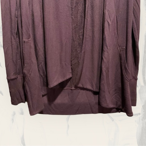 ATHLETA Wine Color Open Front Modal Cardigan - Picture 4 of 8
